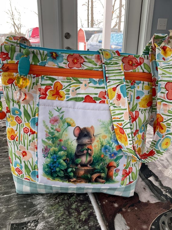 25 de réduction Petit sac à main en tissu avec motif floral et