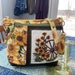 Sonnenblume und Wagenrad Print Kleine Umhängetasche oder Schulter Verstellbarer Riemen Stoff Geldbörse 100% handgefertigt