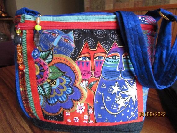 Laurel Burch | Bags | Vintage Laurel Burch Handbag Tote Purse Bag Cat  Design Colorful Canvas Beach | Poshmark