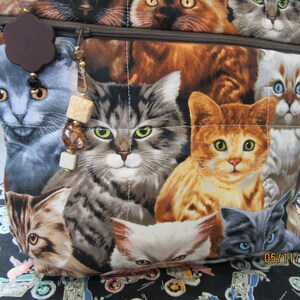 Bolso de Hombro o Bandolera de Tela Gatos con Correa Ajustable 100% hecho a mano