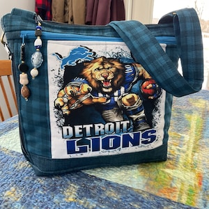 Porte-monnaie en tissu à bandoulière ou bandoulière réglable Detroit Lions 100 % fait main