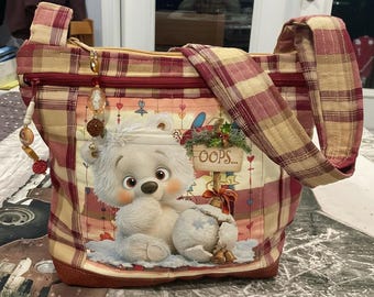 Choose Your Woodland Animal With Funny Saying Pocket and Key Fob  Crossbody or Shoulder Adjustable Strap Fabric Purse 100% handmade