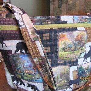 Superbe sac à main en tissu à bandoulière ou bandoulière Thomas Kincaid entièrement fait main