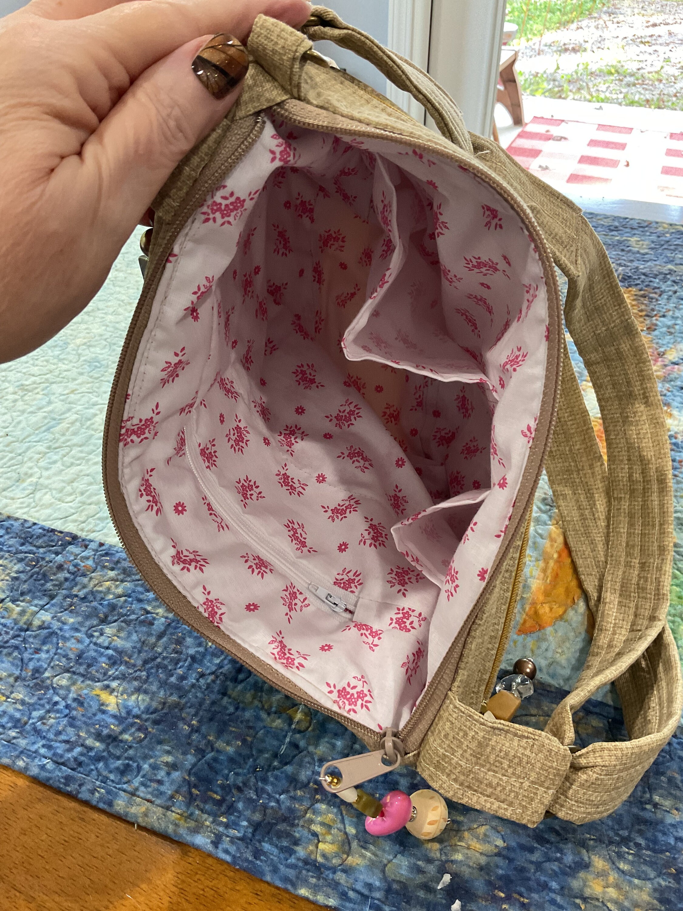 Striking Vintage Teapot and Roses Crossbody or Shoulder