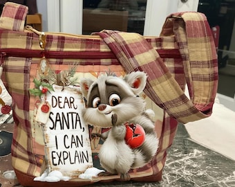 Pick  Your Woodland Animal With Funny Saying  Small Pocket and Key Fob  Crossbody or Shoulder Adjustable Strap Fabric Purse 100% handmade