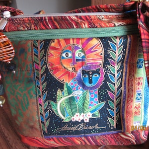 Monedero pequeño de tela con correa ajustable Jungle de Laurel Burch 100 % hecho a mano