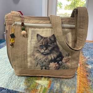 Magnifique sac à main vintage chat à bandoulière ou bandoulière réglable 100 % fait main