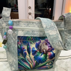 NUEVO ESTILO Bolsillo y llavero Absolutamente impresionante Iris bandolera o bolso de hombro con correa ajustable de tela 100% hecho a mano