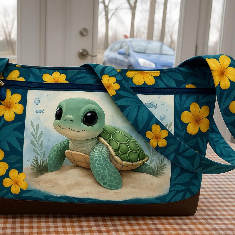 Emerald Sea Life Beaded Shoulder Bag