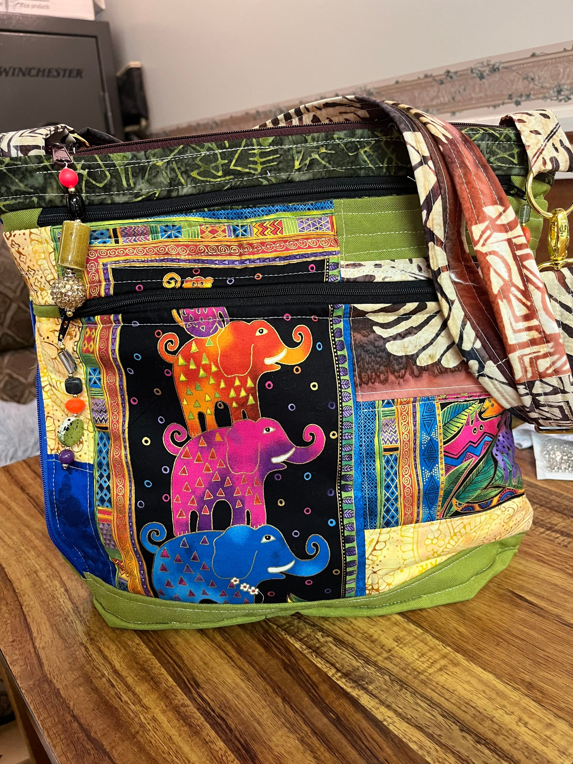 Wonderful Whimsical Laurel Burch Elephant Crossbody or Shoulder