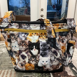 Sac à main en tissu à bandoulière ou bandoulière réglable Wonderful Kittens 100 % fait main