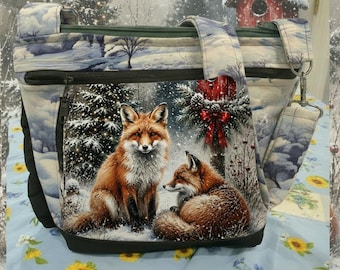 Stunning Winter Country Scenes Your Choice Double Picture  Crossbody or Shoulder Adjustable Strap Fabric Purse 100% handmade