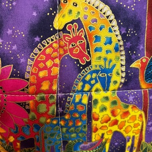 Laurel Burch Sac à main en tissu Jungle à bandoulière ou bandoulière réglable avec fermeture à glissière sécurisée 100 % fait main
