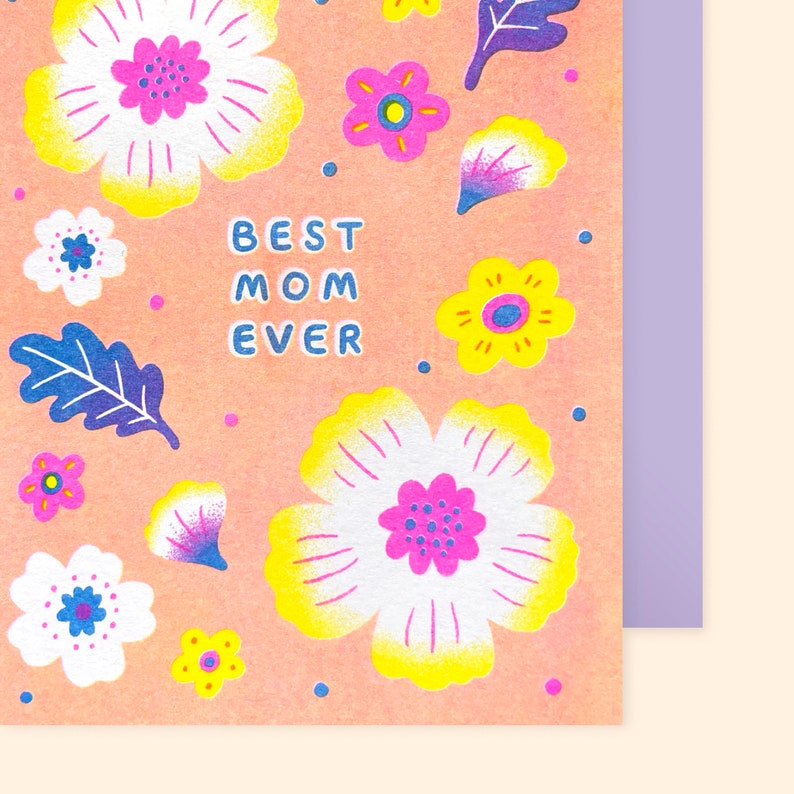 Best Mom Ever Mother's Day Risograph Greeting Card image 2