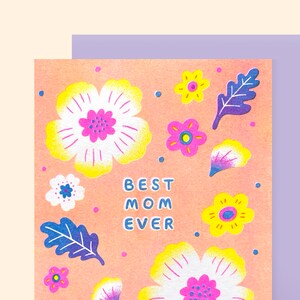 Best Mom Ever Mother's Day Risograph Greeting Card image 3