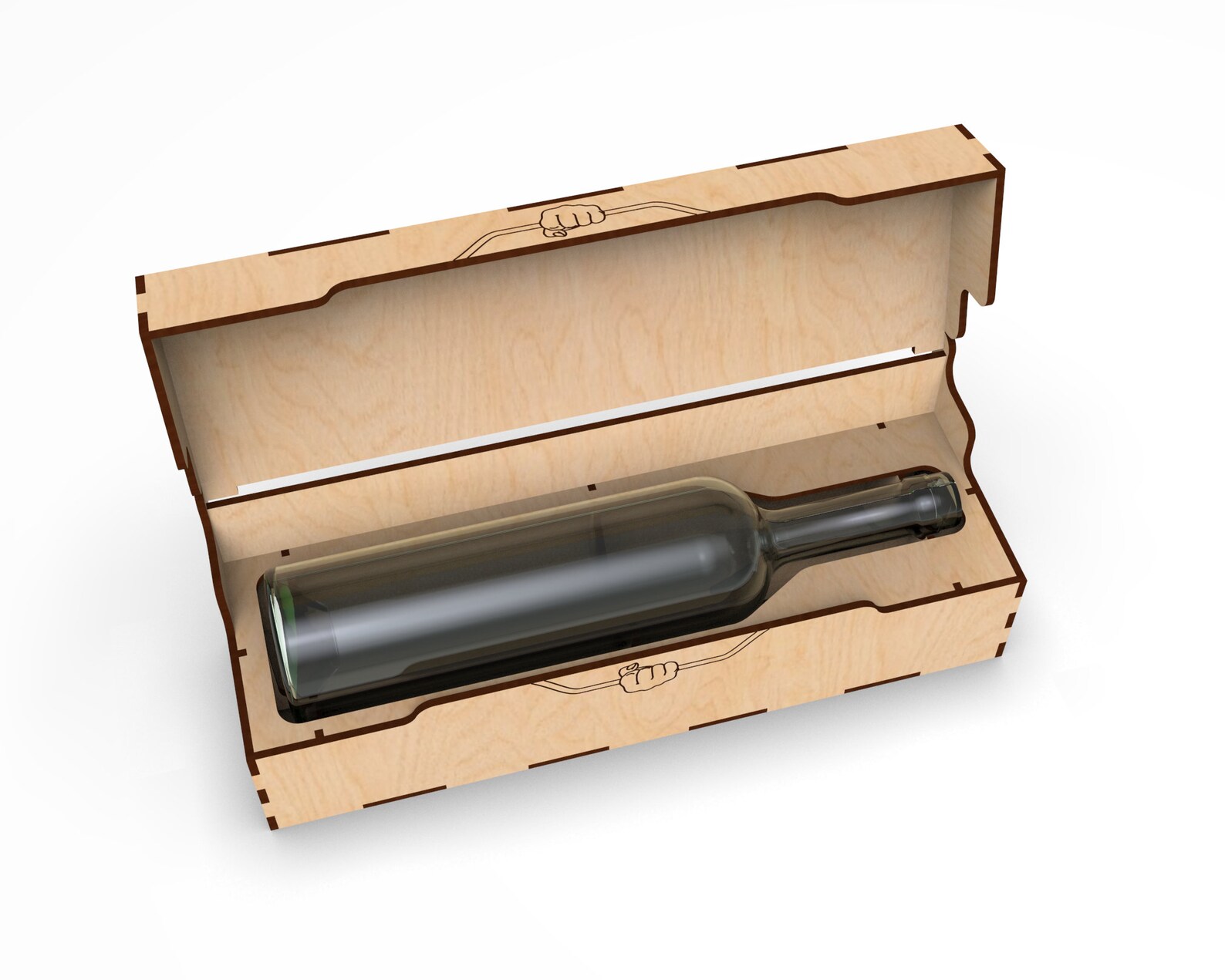 Wooden wine vodka bottle gift box laser CNC cut patterns. Etsy