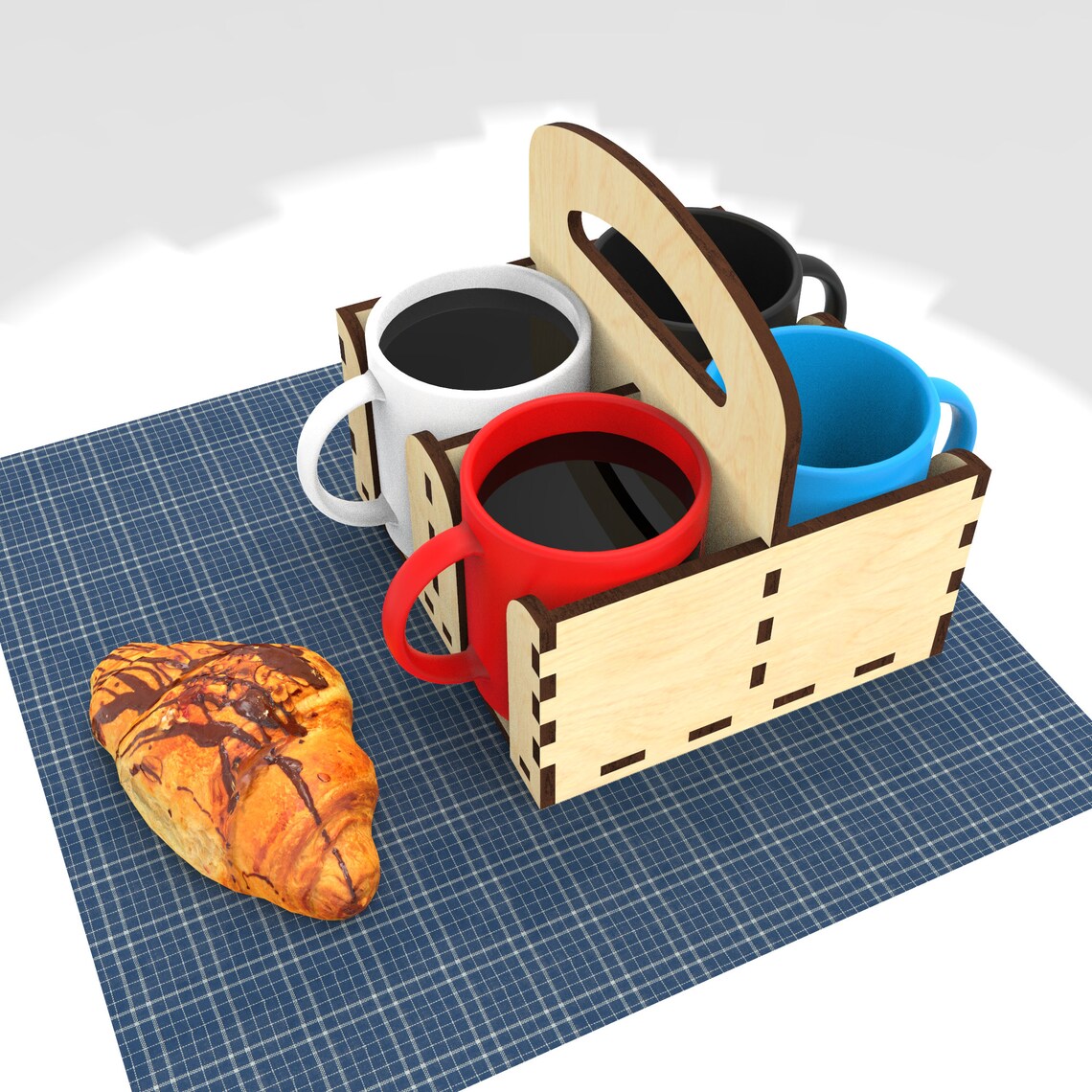 Lasercut files Coffee Mug Cup Carrier Tabletop Mug Holder Etsy