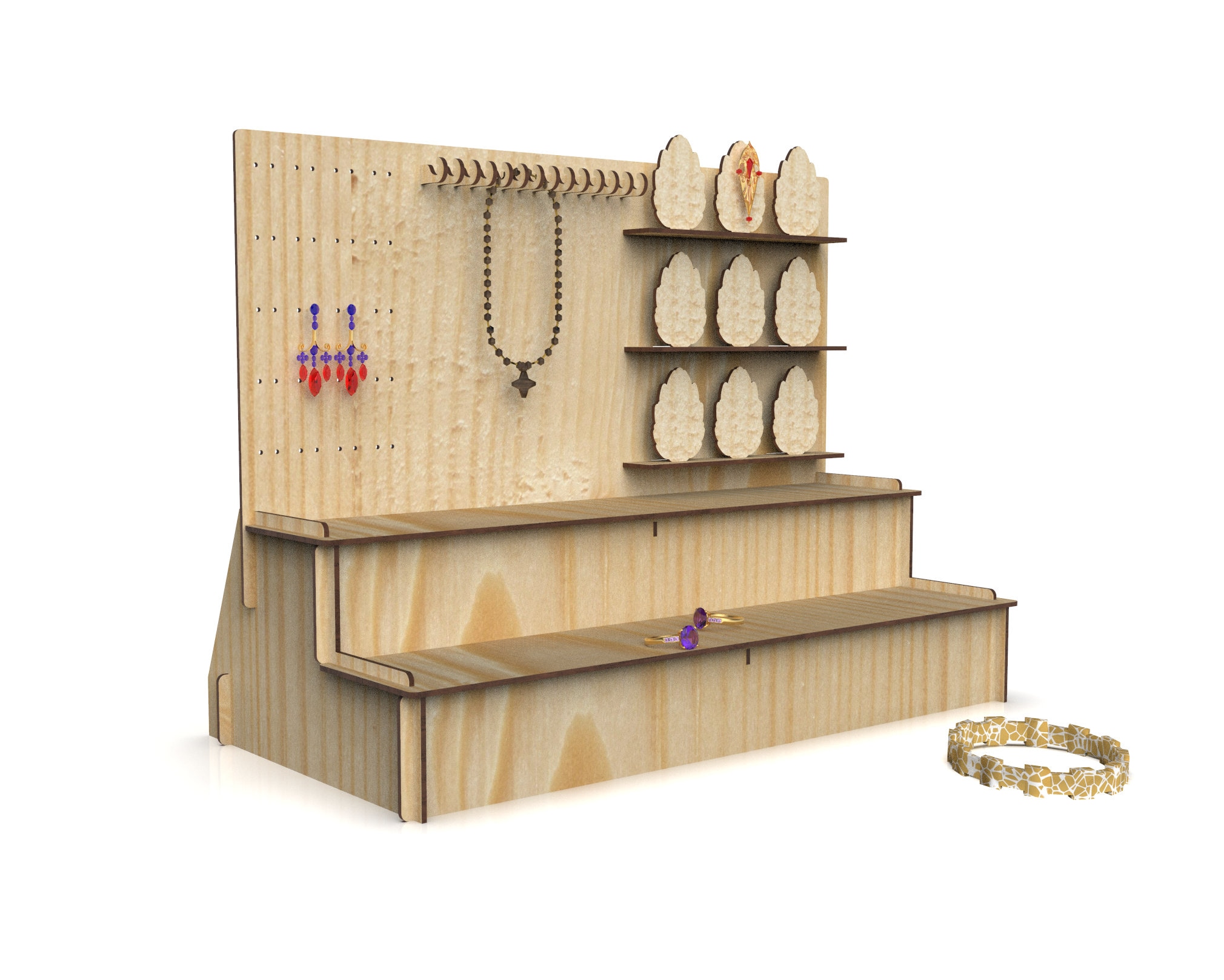 Jewelry stand display necklace earring display stand. DXF CNC Etsy