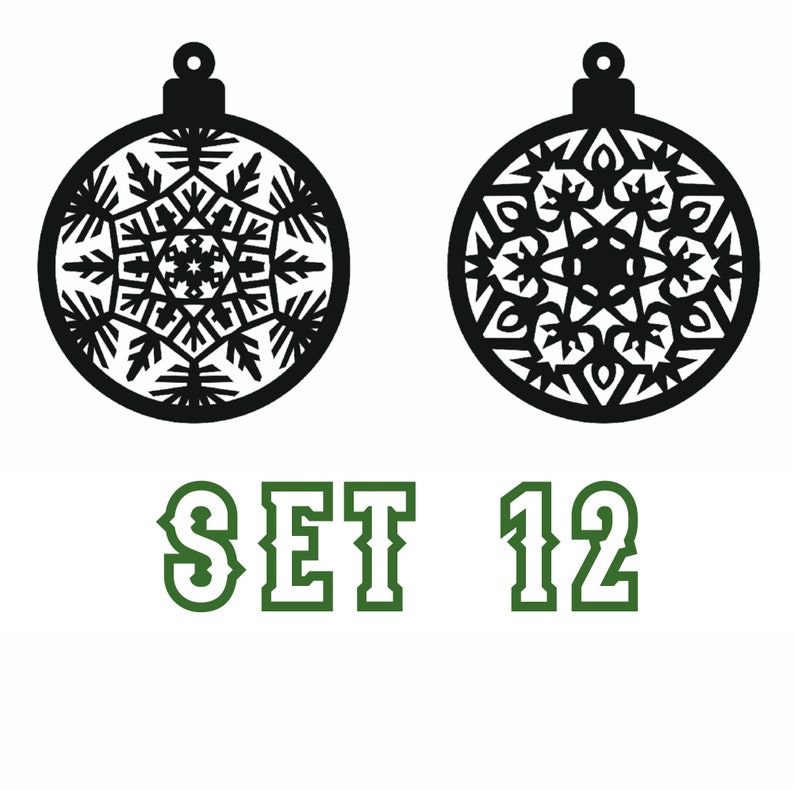 Laser files 12 large Christmas ornaments Christmas decor and Etsy