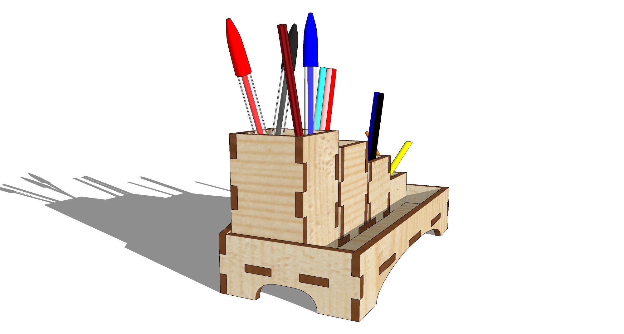 Laser cut files pen holder for desk. Vector SVG DXF files for Etsy