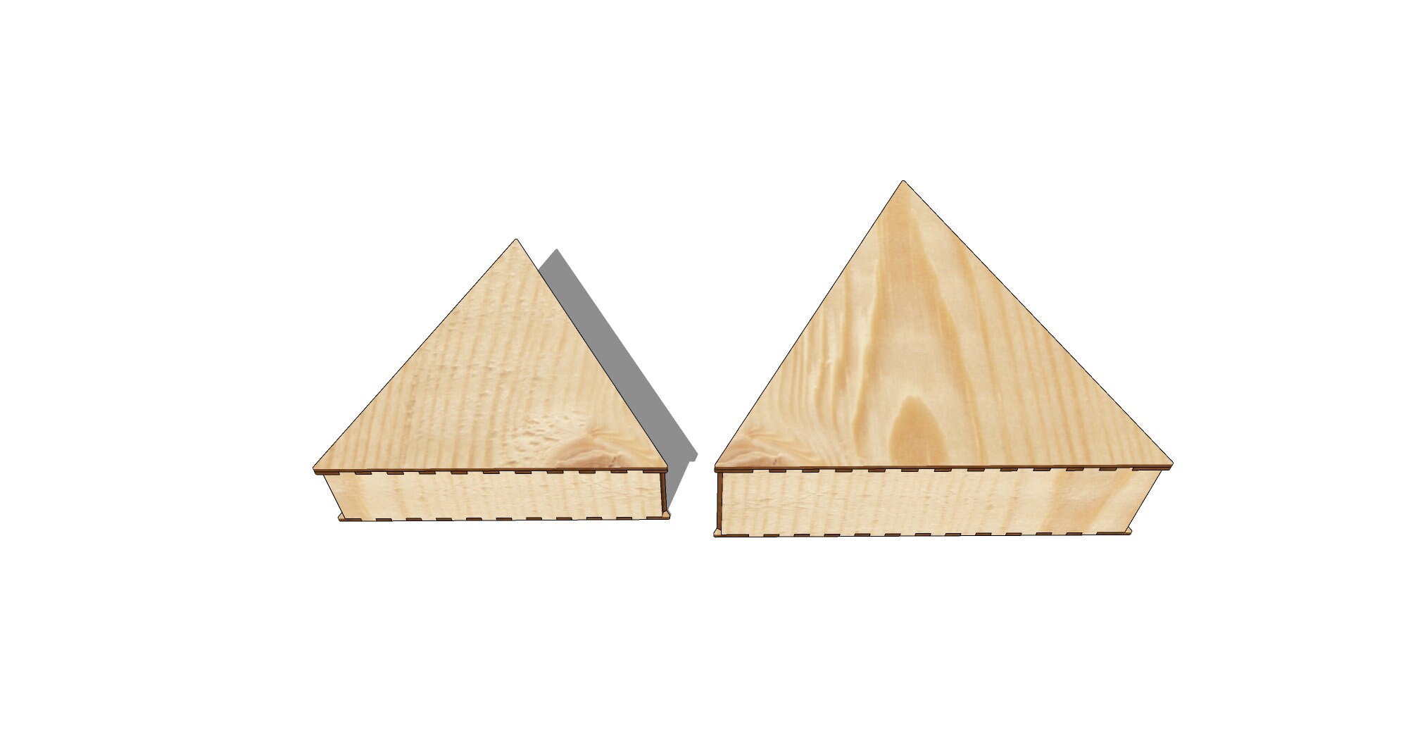 Lasercut file Triangle wooden Box. Vector DXF files for laser Etsy