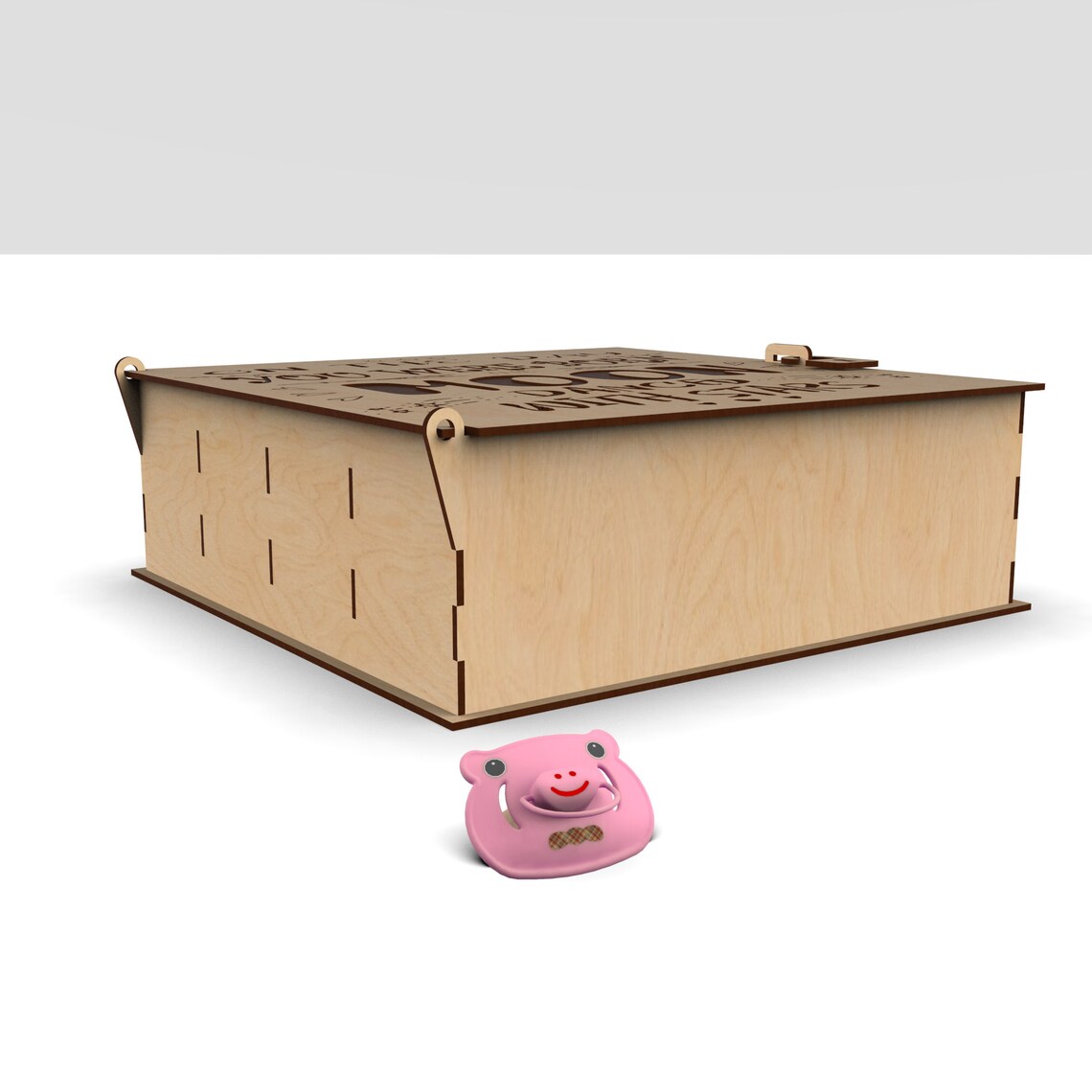 Lasercut file baby memory milestone keepsake storage box. Etsy