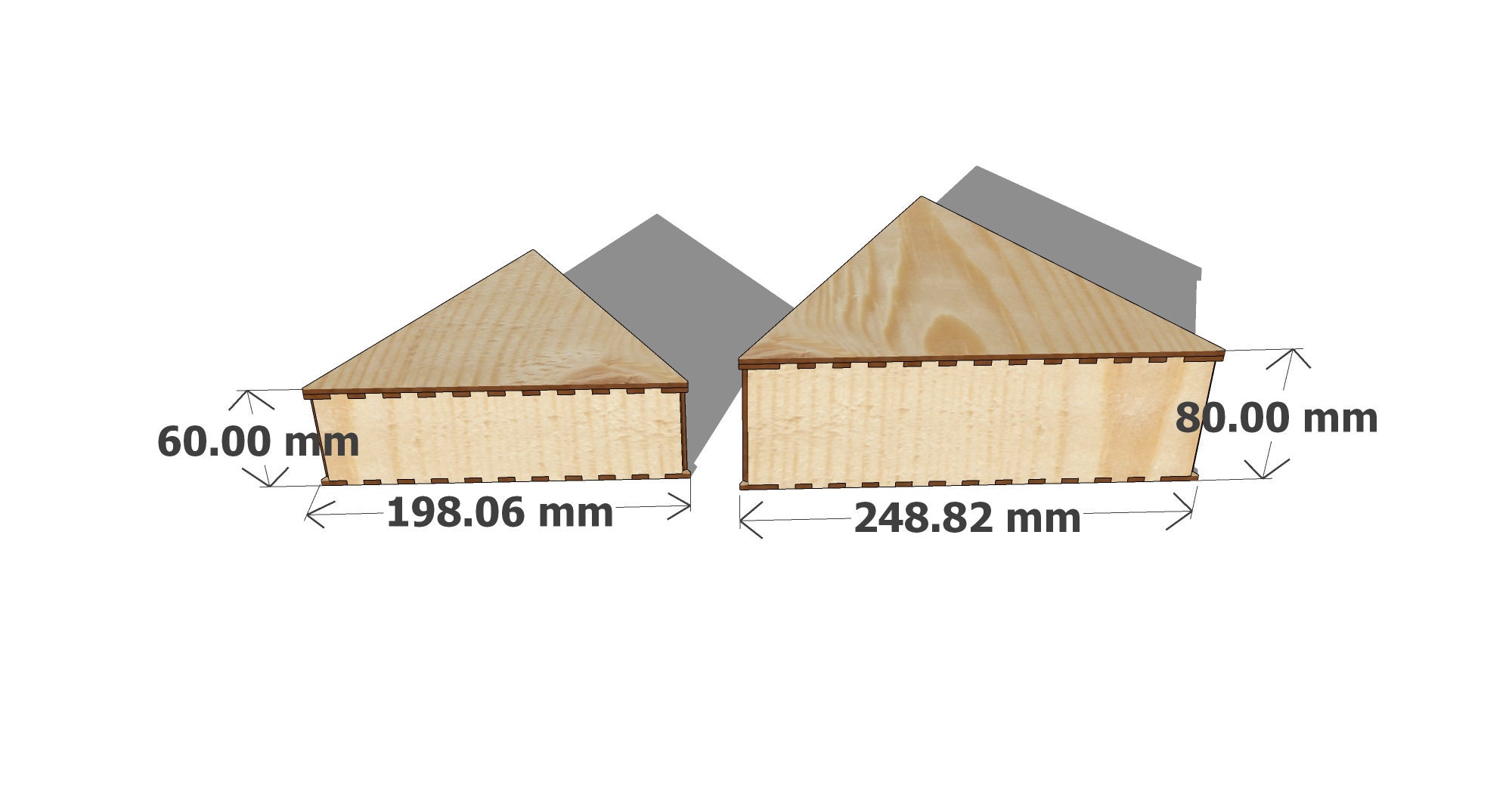 Lasercut file Triangle wooden Box. Vector DXF files for laser Etsy