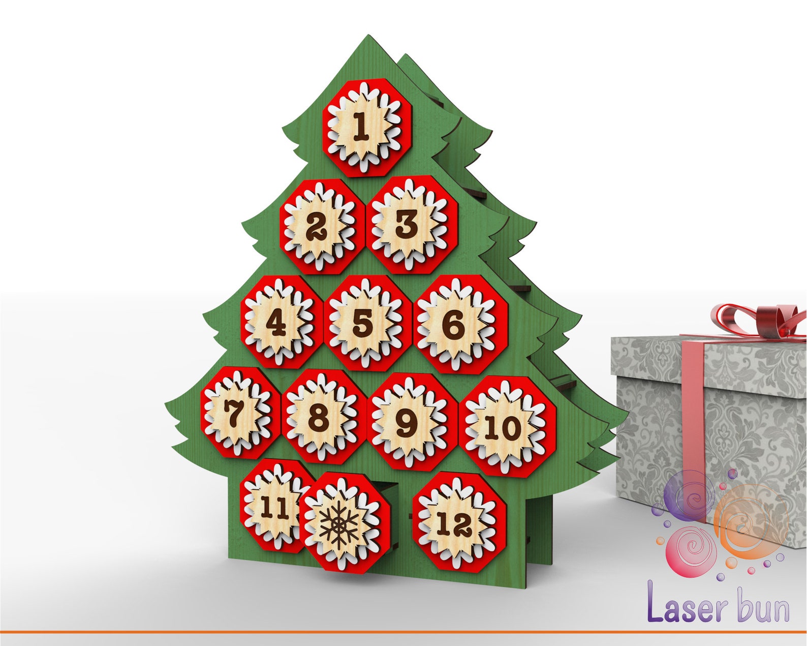 Countdown wood advent calendar. Christmas tree advent Etsy