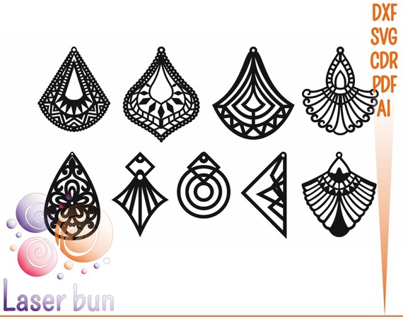 Download Earring Svg File Vector Files For Laser Cutting Plywood Etsy