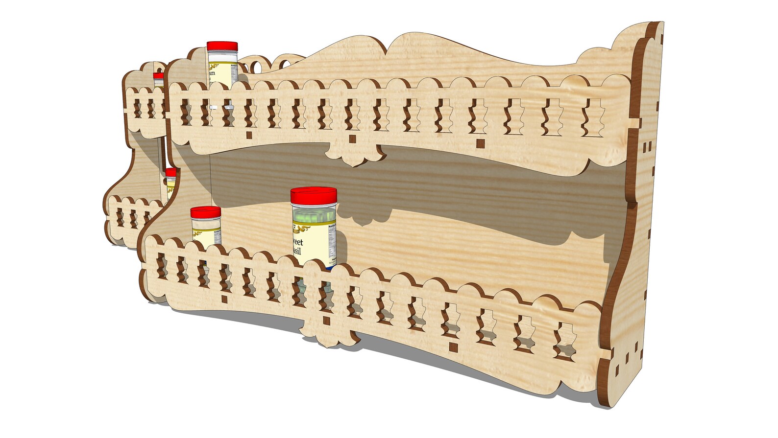 Lasercut file Spice Rack Holder Shelf Spice Kitchen Etsy