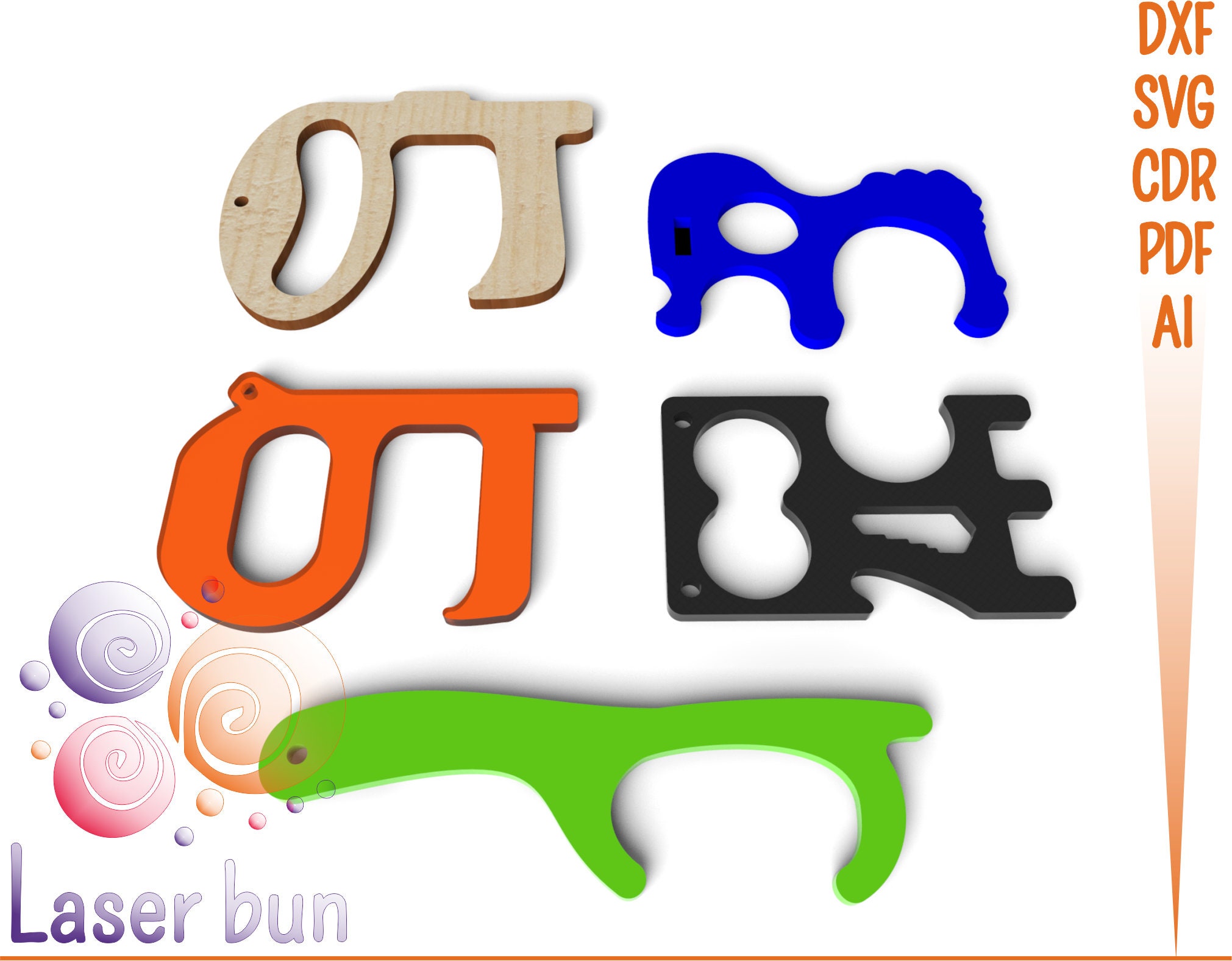 Download Svg Dxf Files Touch Free Door Opener Button Pusher Hygiene Etsy