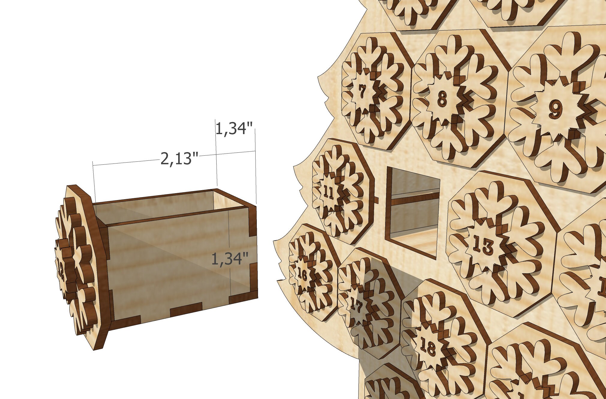 Wooden Advent Calendar Christmas Tree Lasercut files. SVG Etsy