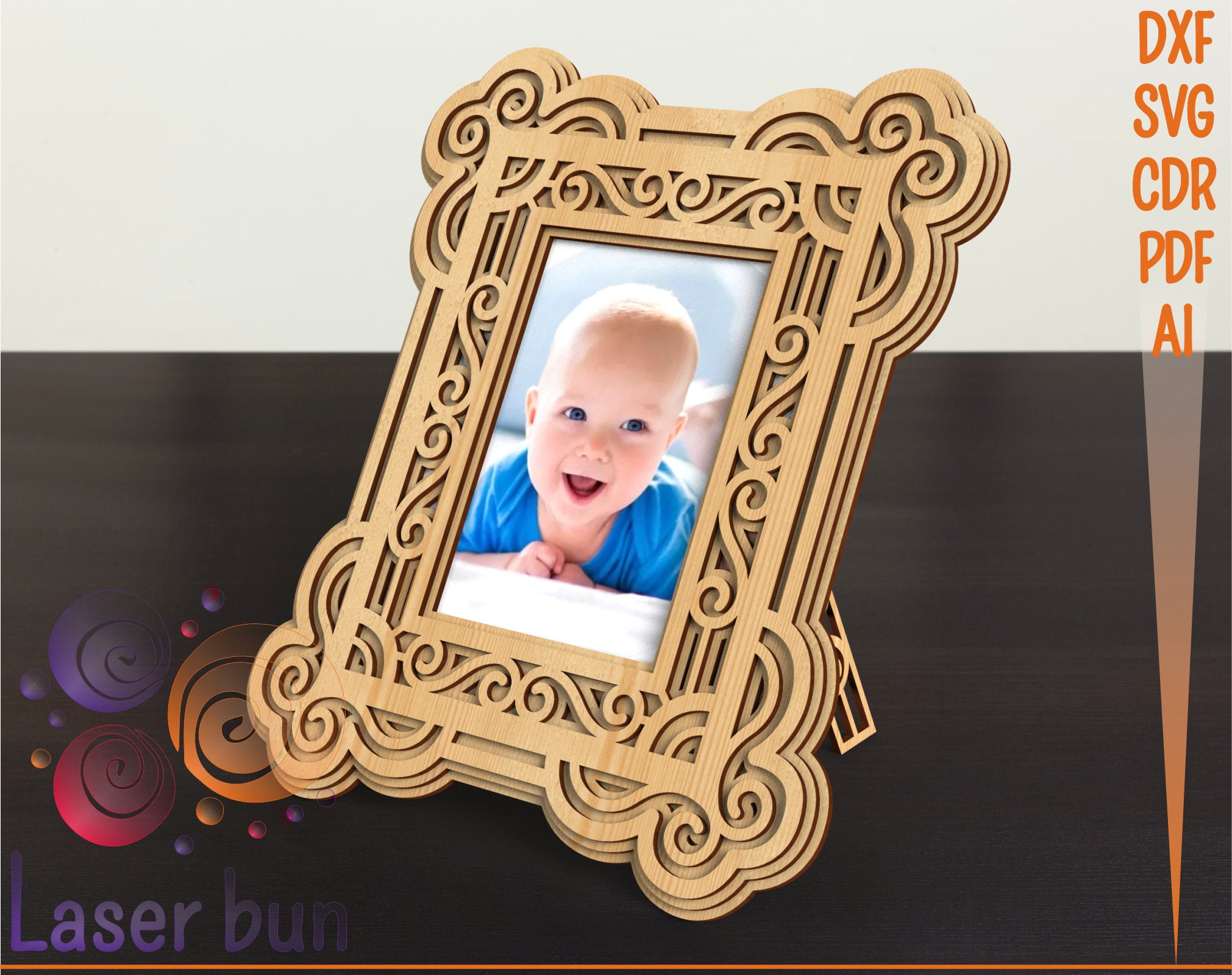 Laser cut files photo picture wooden multilayer 3D frame Etsy