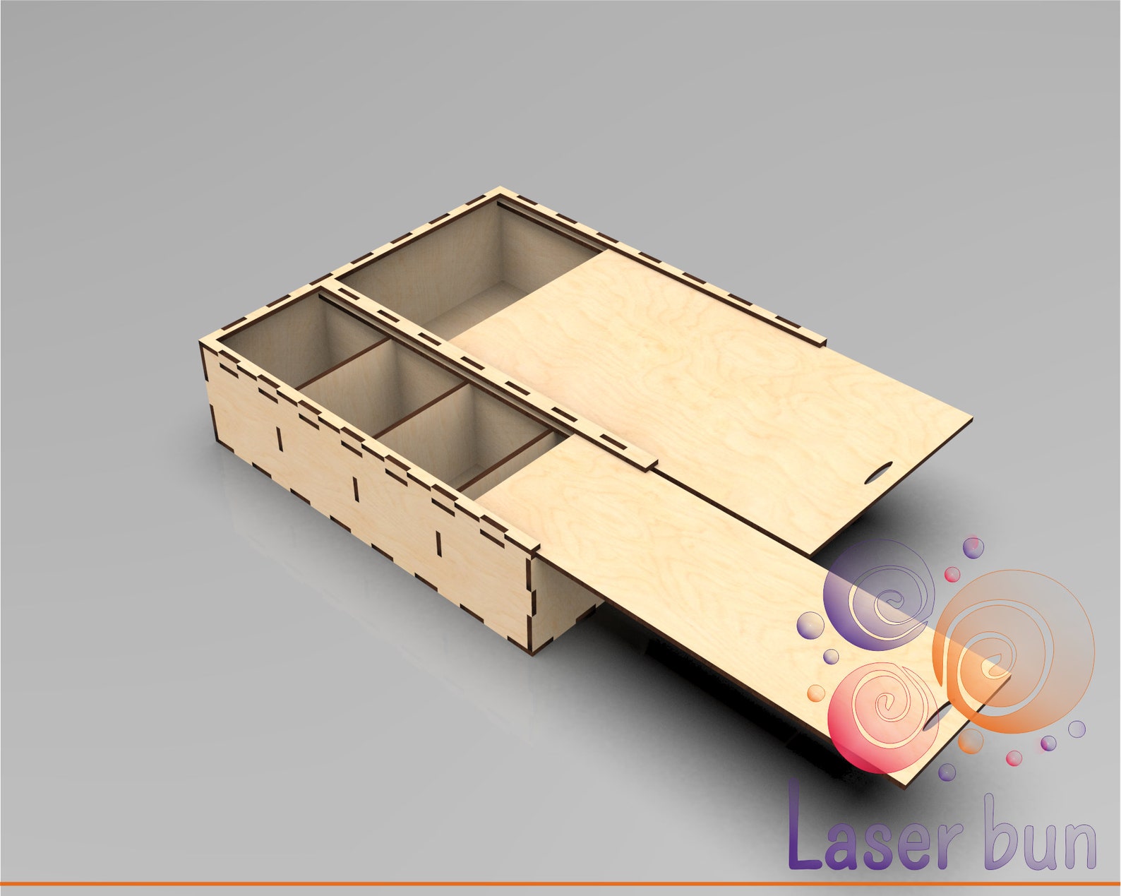 Laser wooden slider gift box with dividers cut files. Vector Etsy