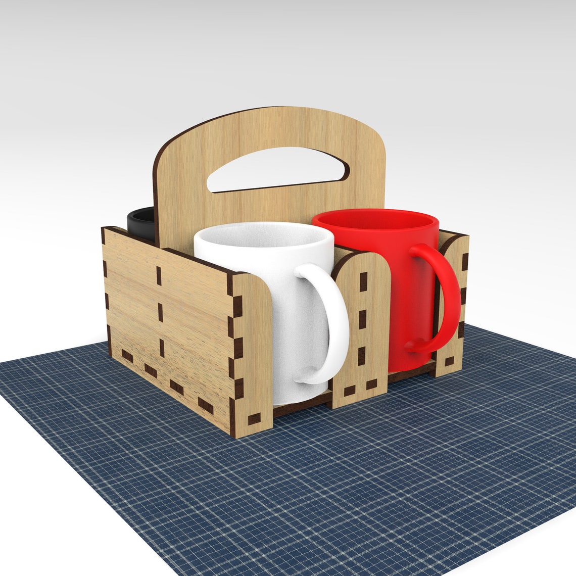 Lasercut files Coffee Mug Cup Carrier Tabletop Mug Holder Etsy