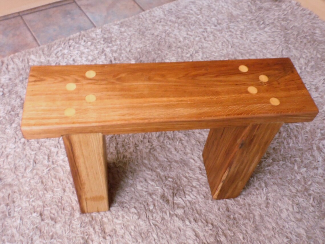 Banco de madera Taburete de madera de roble Taburete de | Etsy