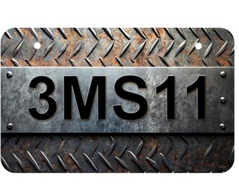 Personalized ATV/UTV  Plate, Diamond Plate Design