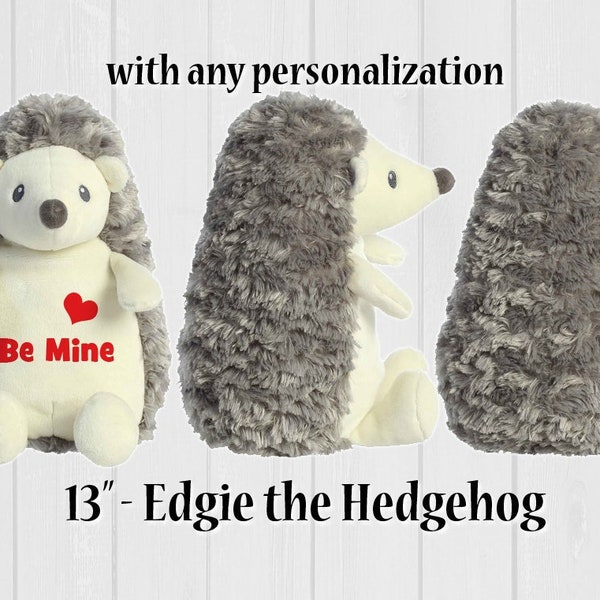 Hedgie - 13" Edgie Hedgehog stuffed animal customized stuffed toy personalized animal soft plush Valentine gift hedgehog cute hedgehog