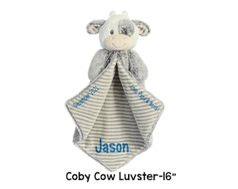 Manta personalizada para bebé Coby Cow Luvster Cuddler (40 cm)