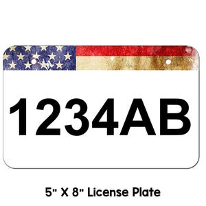 Custom ATV/UTV Retro Flag License Plate