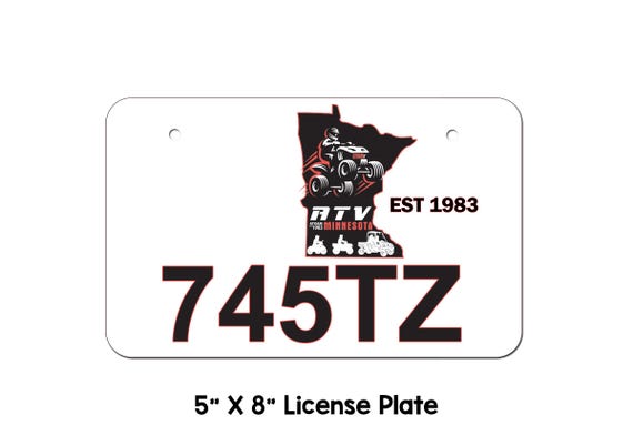 Minnesota ATV/UTV License Plate Custom License Plate, Atv License