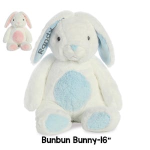 Bunbun Bunny Blue Pink prezent, króliczek, pluszowe zabawki, spersonalizowany króliczek, prezent dla dziecka, prezent dla dziecka, prezent dla dziewczynki, prezent dla chłopca, Króliczek Wielkanocny