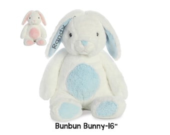 Bunbun Bunny Blue Pink  gift, bunny, plushies, personalized bunny,child gift, baby gift,baby girl gift, baby boy gift, Easter Bunny