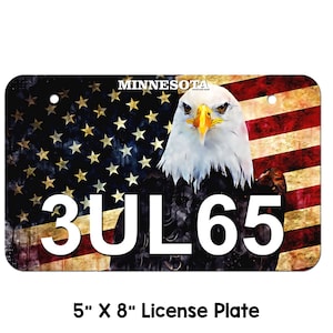 Minnesota atv plate, Minnesota utv plate,  american flag atv plate, atv license plate, utv license plate, personalized atv/utv, atv plate,
