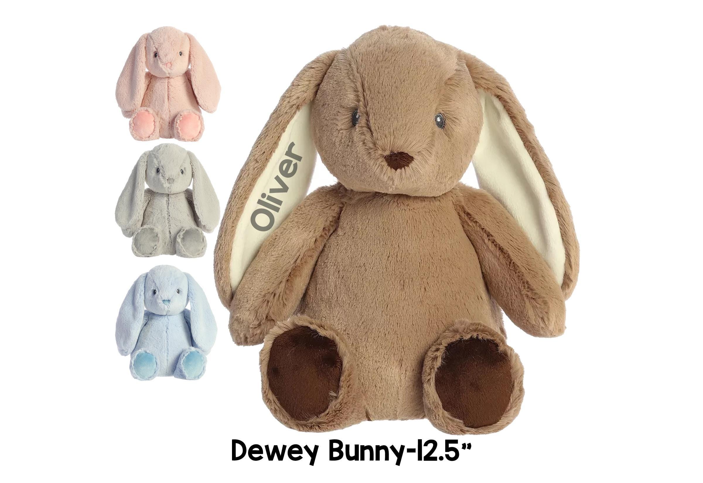Dewey Bunny plush personalized bunny, toddler gift, baby gift,baby girl gift, baby boy gift,  stuffed animal,  Easter Bunny holiday bunny
