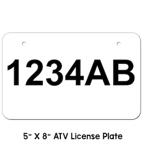 Custom ATV/UTV Plain License Plate