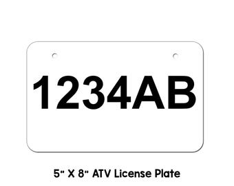 Custom ATV/UTV Plain License Plate