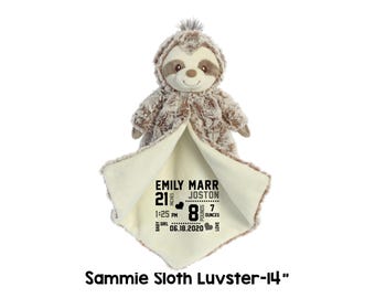 Manta de perezoso Sammie Luvster, manta de animal para bebé, regalo para bebé niño, regalo para niña, es un regalo para niña, es un regalo para niño, luvster, perezoso, manta para bebé