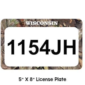 Wisconsin ATV / UTV Nummernschild, Atv Nummernschild, personalisiertes Atv-Schild, Metall-ATV-Nummernschild, Utv-Nummernschild, Camouflage UTV-Nummernschild