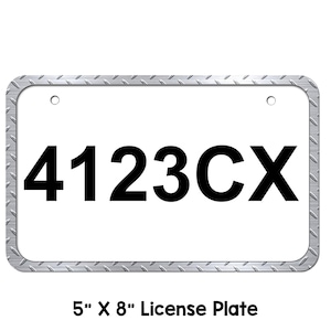 Custom ATV/UTV Diamond Plate Border License Plate, personalized atv Plate, atv license plate, utv license plate